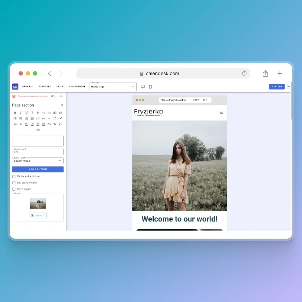 Personalized appointment calendar for your business