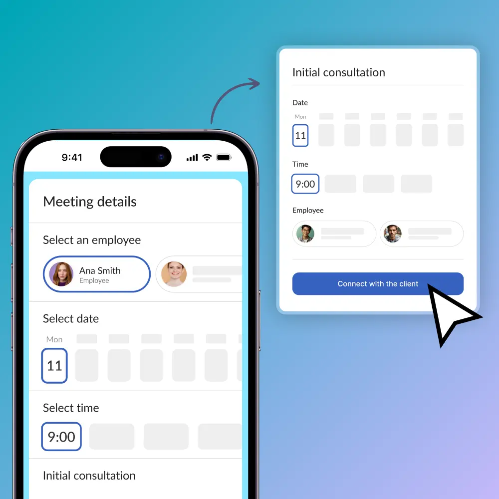 Create bookings and block time from your phone